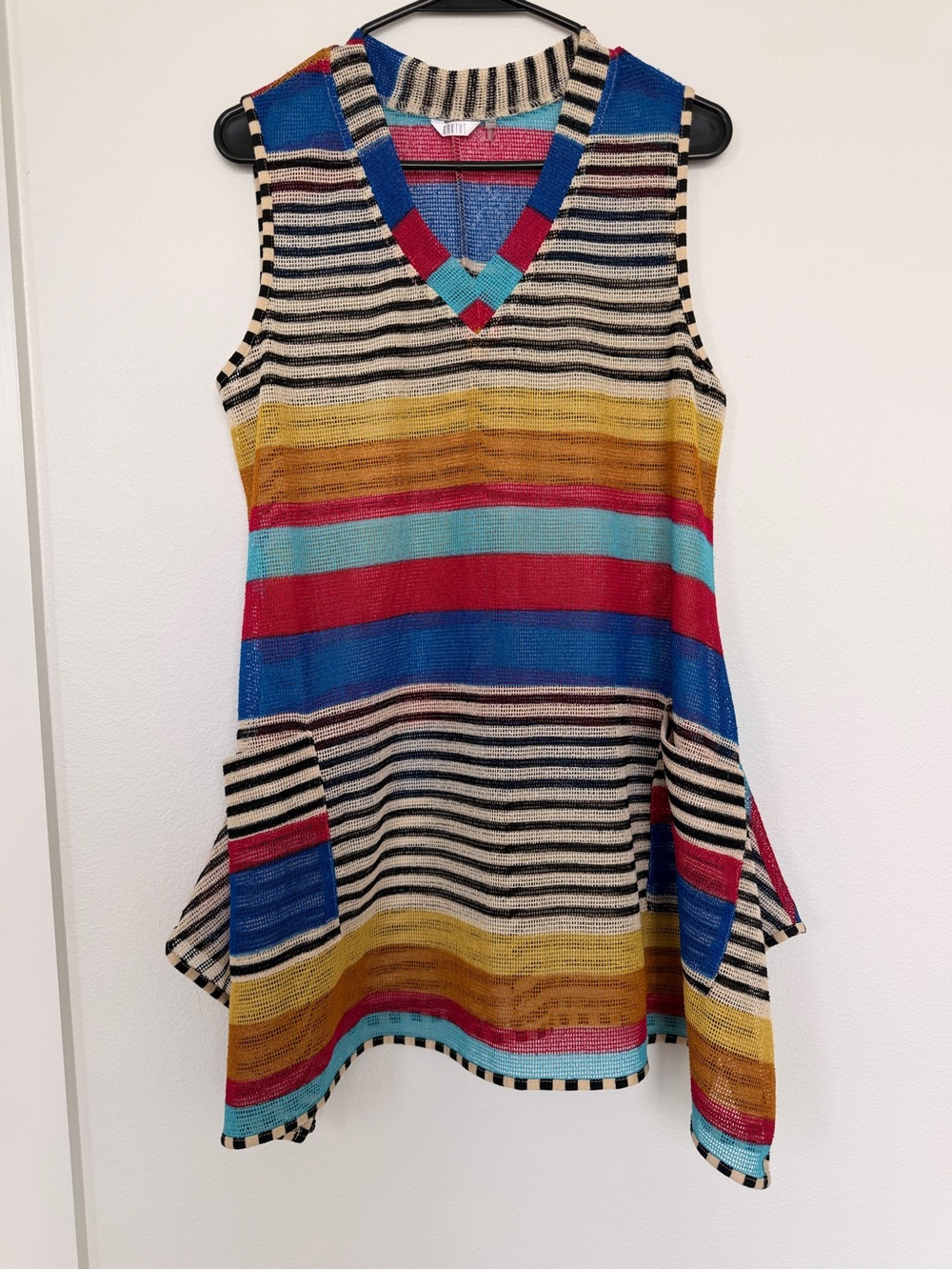 Kaktus Multicolor Striped Sleeveless Swim Coverup